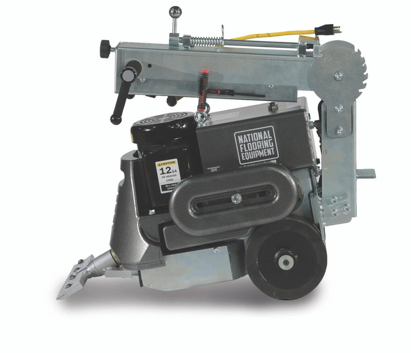 6280HD Gladiator walk-behind scraper with the mast folded flat, showing the flared nose casting and the angled shank and blade