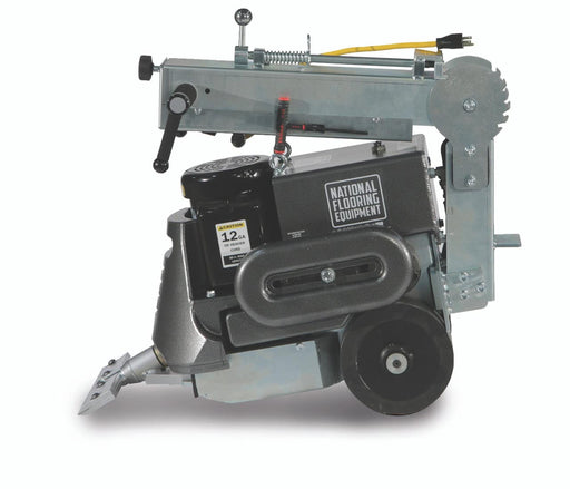 6280HD Gladiator walk-behind scraper with the mast folded flat, showing the flared nose casting and the angled shank and blade