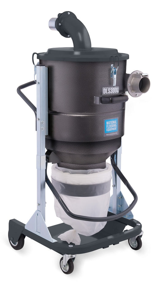 DLS3000 pre-separator badged on the body, with inlet elbow on top and endless bag below
