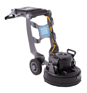 Helix planetary grinder with the handle lowered, showing the NFE cast bracket and the grinding head with twin lift handles
