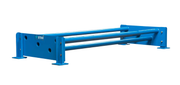 Side elevation of a single-level excavator bucket rack showing the tube spacing