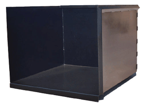 Star Industries trash hopper seen from the front with the open face and the floor