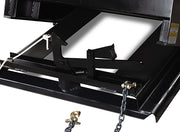 Underside of the tilt frame with the latch and release rope