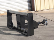 Trailer spotter standing free on a yard apron with the hitch adapter fitted, ready to be picked up