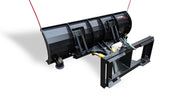 Storm angle snow blade, angled studio view showing the trip springs, frame, and hydraulic angle drive