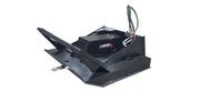 Storm 60 inch brush cutter, studio view of the black deck with hydraulic motor housing, coupler block, and side push bar