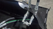 Storm 72 inch HD brush cutter, close view of the couplers, the manifold and the pressure gauge