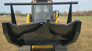 Storm 72 inch HD brush cutter, underside view of the deck showing the blade bar and the mounting bolts