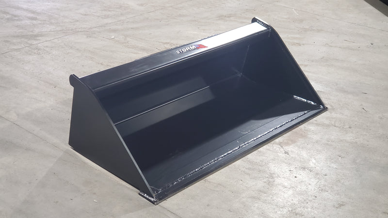 Storm mini bucket on a shop floor, angled view into the shell interior