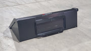 Storm mini bucket, rear view showing the mini quick-attach mounting plate