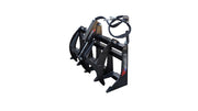 Storm single-cylinder rake and brush grapple in black, showing the serrated tine bank and top clamp