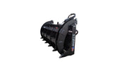 Storm two-cylinder 60-inch rake and brush grapple in black, clam closed over the tine bank