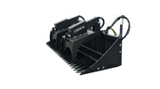 Storm rock and brush grapple in black, showing the closely spaced spiked tines and top clamp