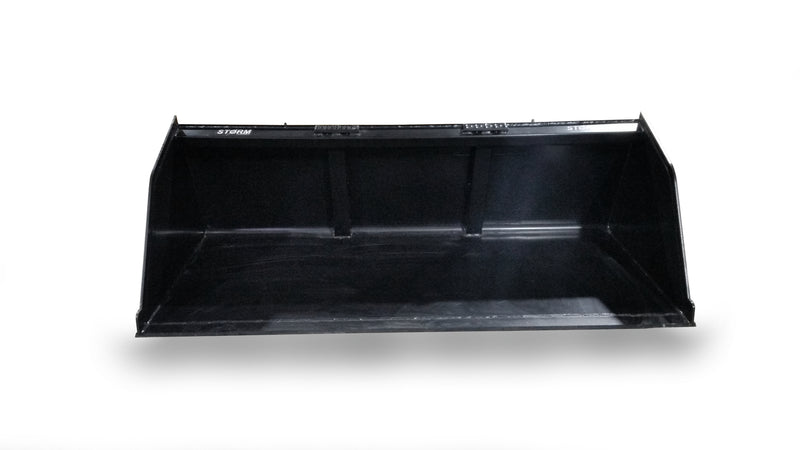 Storm snow and mulch bucket, angled view into the deep shell interior