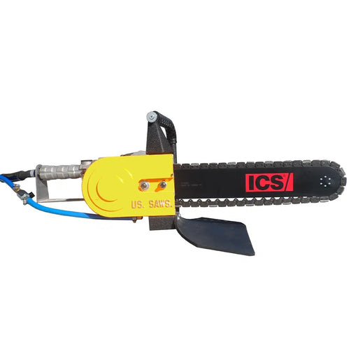 U.S. Saws ACH-GB air chainsaw with guide bar and chain, side view