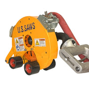 Air belly saw with strap assembly fitted