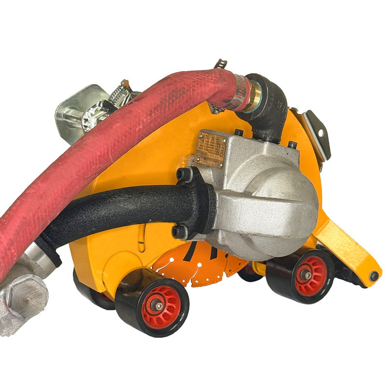 Close view of the air belly saw direct-drive motor
