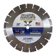 Largest bare steel blade in the set, full face, closely spaced turbo segments around the rim
