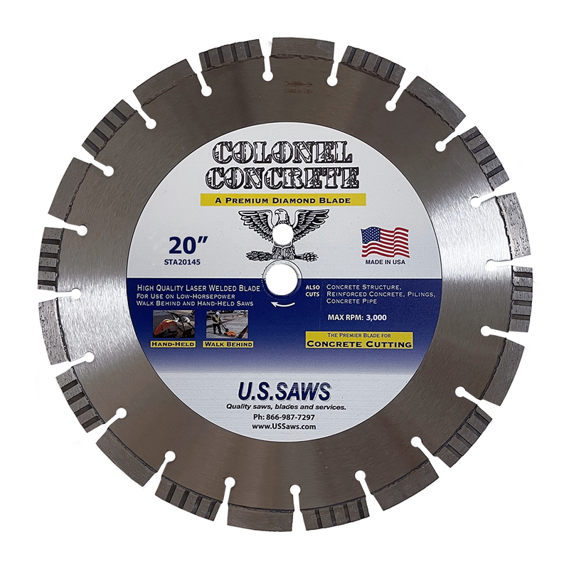 Largest bare steel blade in the set, full face, closely spaced turbo segments around the rim