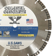 Colonel Concrete hub label filling the frame above a brushed steel core and segmented rim