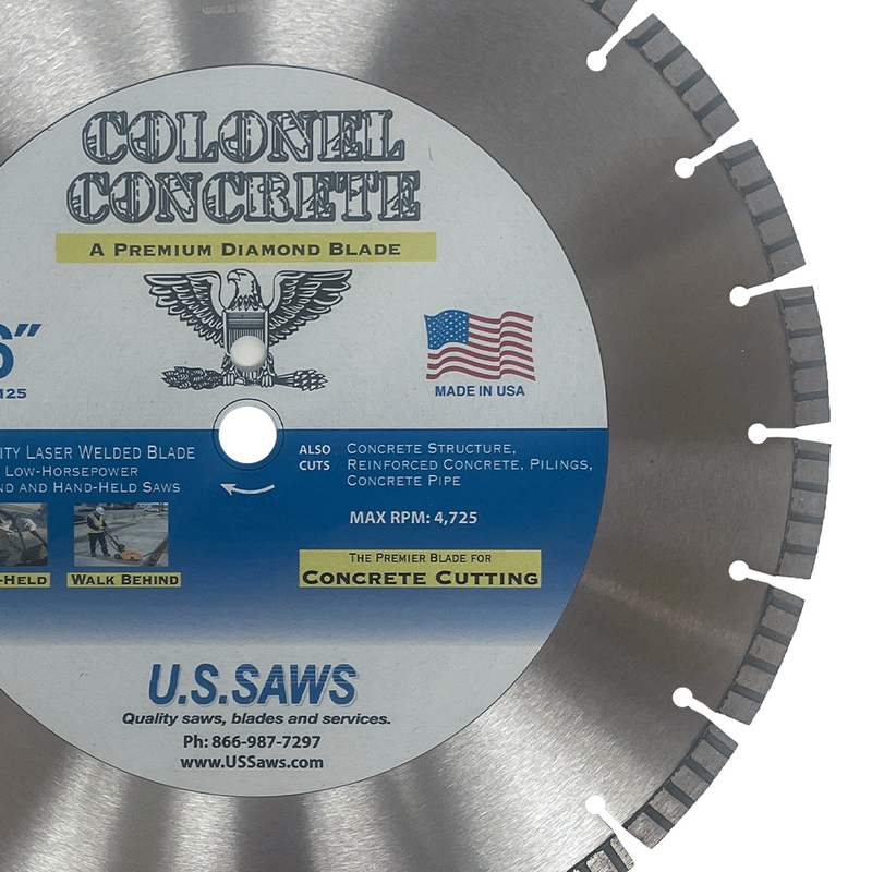 Colonel Concrete label at close range with the rim segments running off the edge of the frame