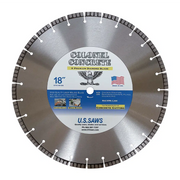 Bare steel blade with a tall segment count around a wide brushed core