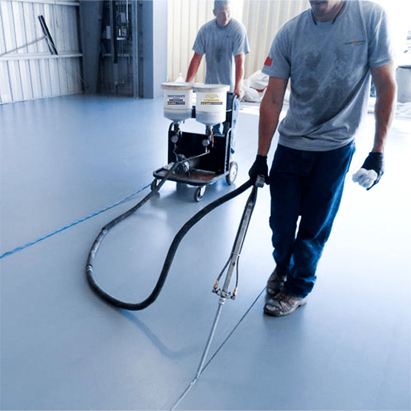 Two operators filling joints with the Dual Component Polymer Pump