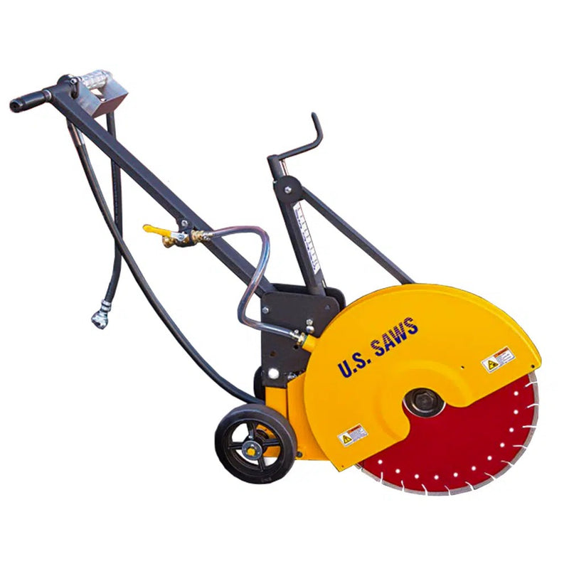 U.S. Saws FSB-150 walk-behind air saw with blade fitted, side view