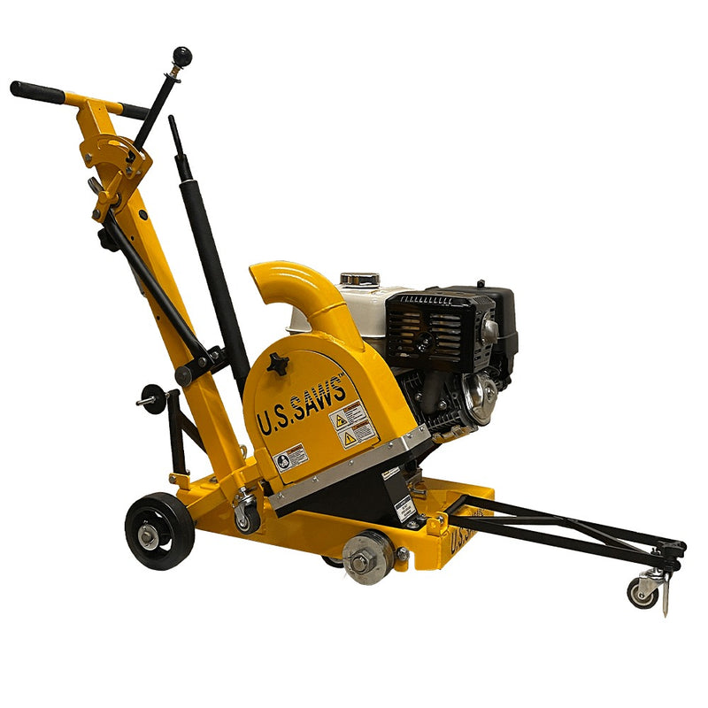 U.S. Saws JS-131 joint clean-out saw, left side view showing blade and pointer guide