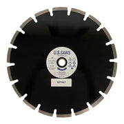 Black asphalt blade, face view, chevron segments against a dark core