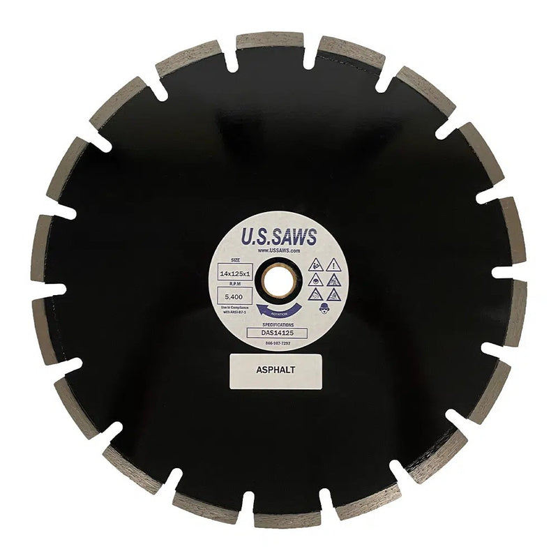 Black asphalt blade, face view, chevron segments against a dark core
