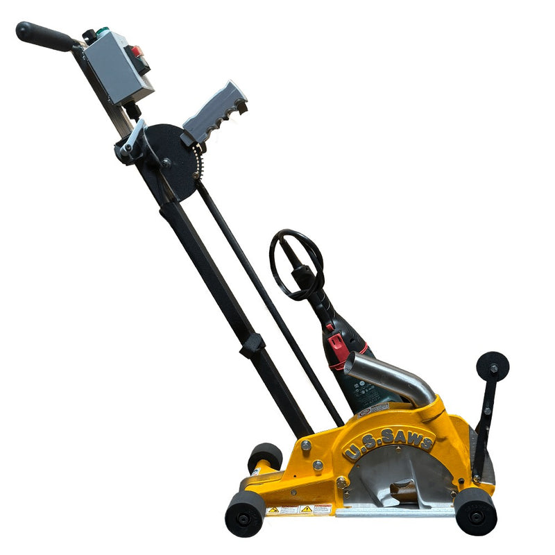U.S. Saws Mark-IV Dust Buggy, side view with blade guard and vacuum port