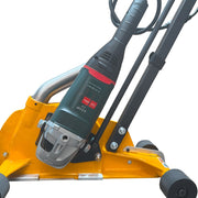Close view of the Metabo grinder mounted on the Mark-IV bracket