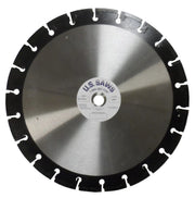 Black rimmed blade on a plain background, keyhole slots at the base of each segment