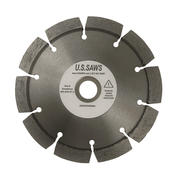 Small diamond blade with widely spaced tall rim segments and a plain steel core, U.S.SAWS hub label at the centre