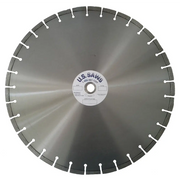 Diamond blade with a close-set grey segment rim and a brushed steel core, U.S.SAWS hub label at the centre