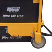 Ultra Vac 1250 side view showing dust bin and rear wheels