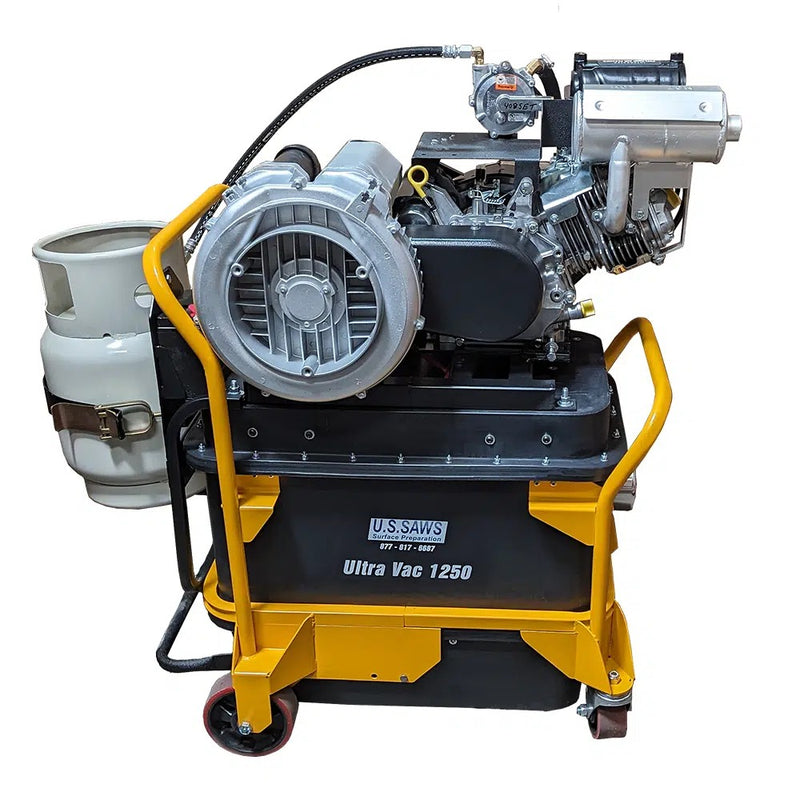 Ultra Vac 1250-P side view with propane tank mounted