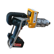 Close view of the hydrant package powerhead and Metabo battery