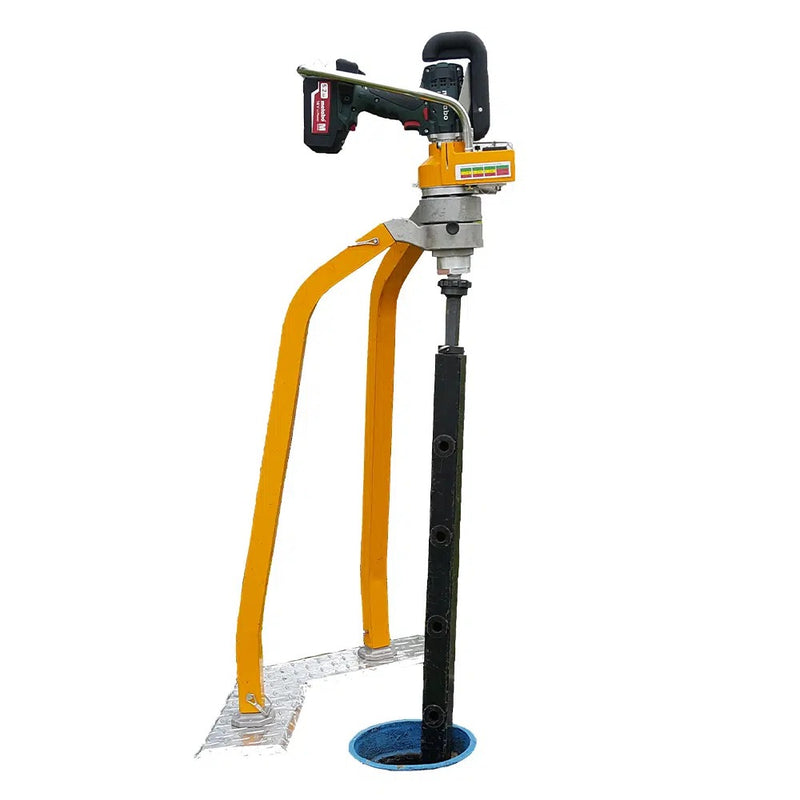 U.S. Saws VEX-400 valve exerciser with powerhead, frame, and drive shaft assembled